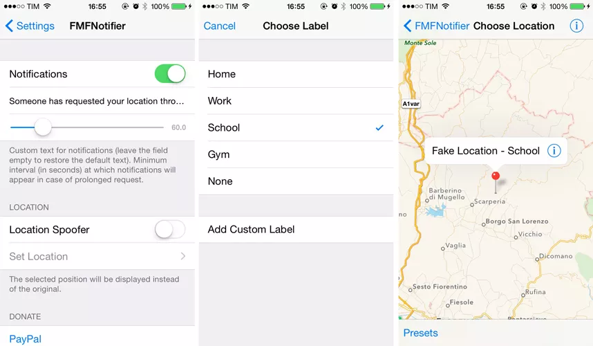 Use fmfnotifier para ocultar su ubicación