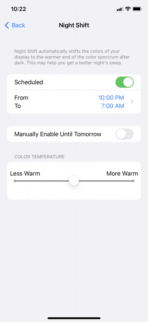 Turno nocturno para iPhone