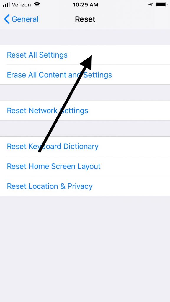 Restablecer la configuración del iPhone
