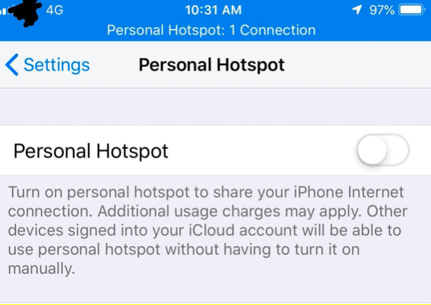 Punto de acceso personal en iPhones más antiguos