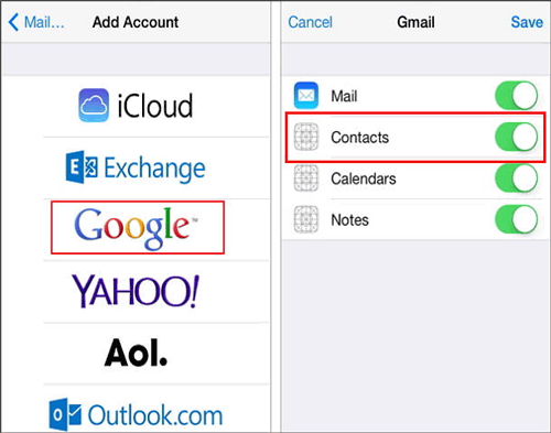Deja de compartir contactos en iPhone con Google