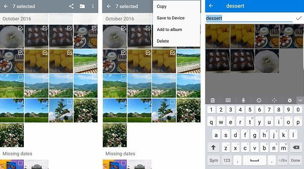 Agregar fotos al álbum en Dropbox