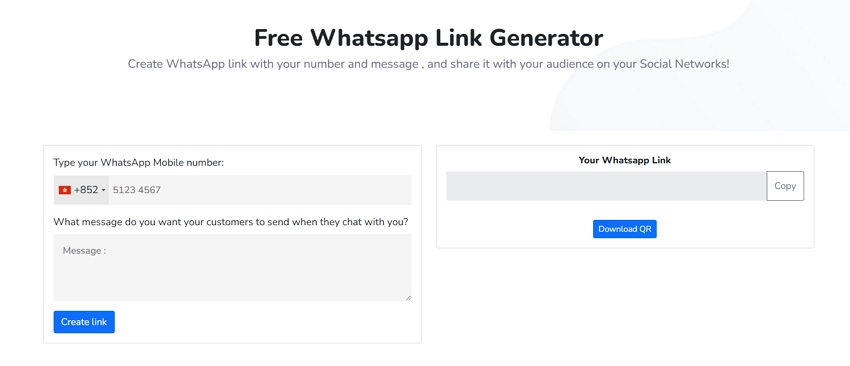 Alvochat Crear enlace de whatsapp