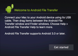 instalar y ejecutar la transferencia de archivos de Android