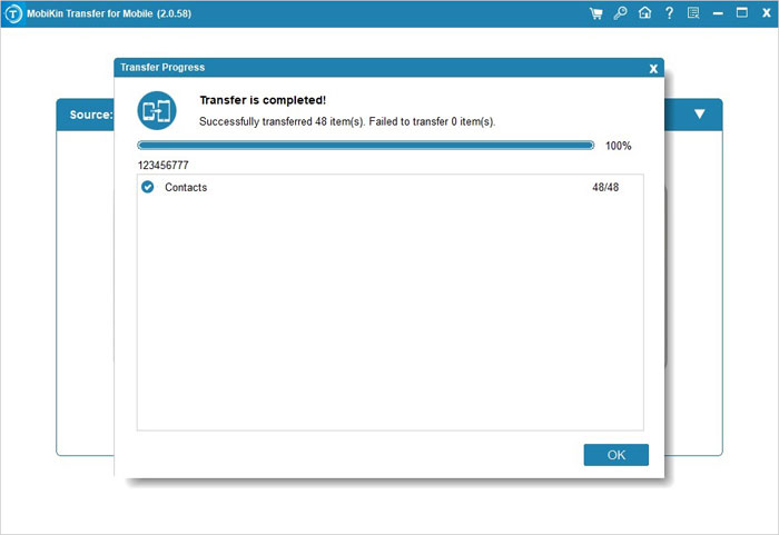 Transfiera los contactos al nuevo iPhone con mobikin Transfer para móvil
