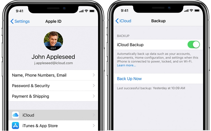 Copia de seguridad de iPhone a iCloud