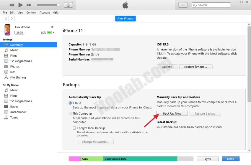 Copia de seguridad de whatsapp en iPhone con iTunes
