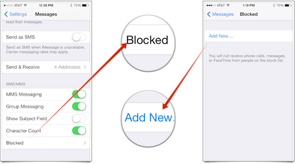 Bloquear mensajes de texto en iPhone