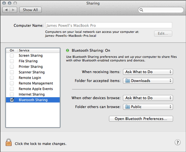 Cómo transferir fotos de Android a MacBook por Bluetooth
