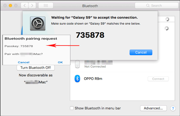 Combina los códigos y strart para copiar música a Android desde Mac