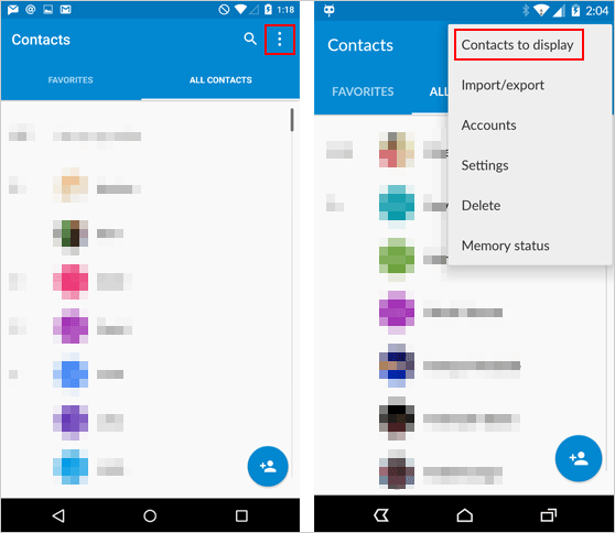 Muestra todos los contactos de Samsung