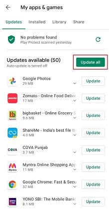 Actualizar aplicaciones en Android