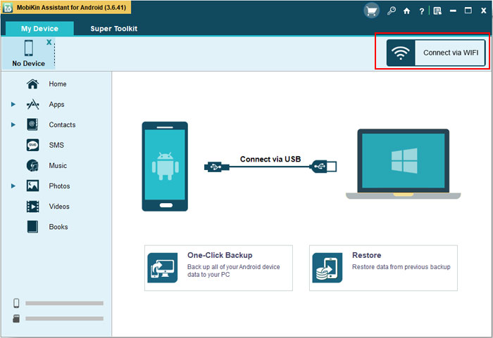 Elija Connect a través de WiFi