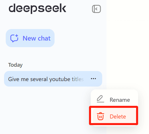 eliminar el registro de chat deseek