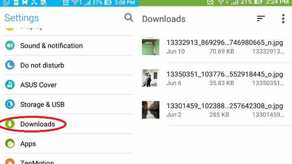Cómo vaciar la contenedor de reciclaje en el teléfono Android eliminando las descargas