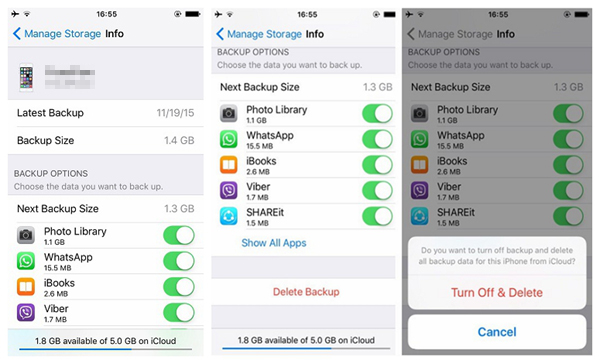 Eliminar copias de seguridad de iPhone viejas
