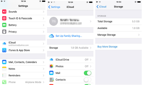 Verifique su almacenamiento de iCloud