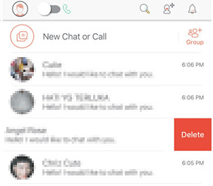 Chats de tango transparentes desde iPhone