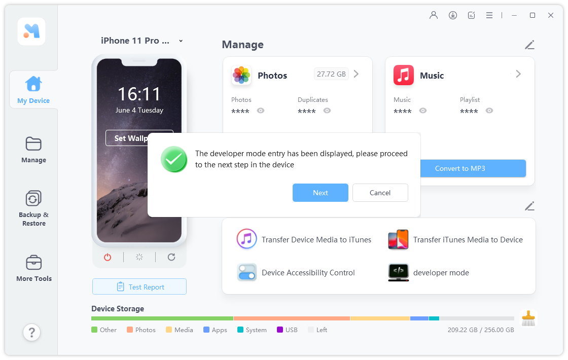 Modo desarrollador de solución rápida iOS 17 no se muestra
