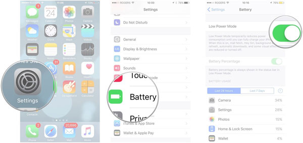 Apague el modo de baja alimentación para arreglar la linterna que no funciona en iOS 16