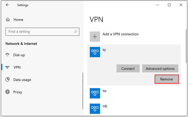 Desactivar VPN o proxy