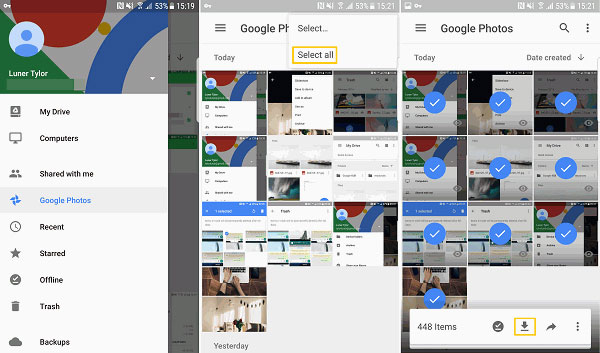 Descargue las fotos de Android a Mac con Google Photos
