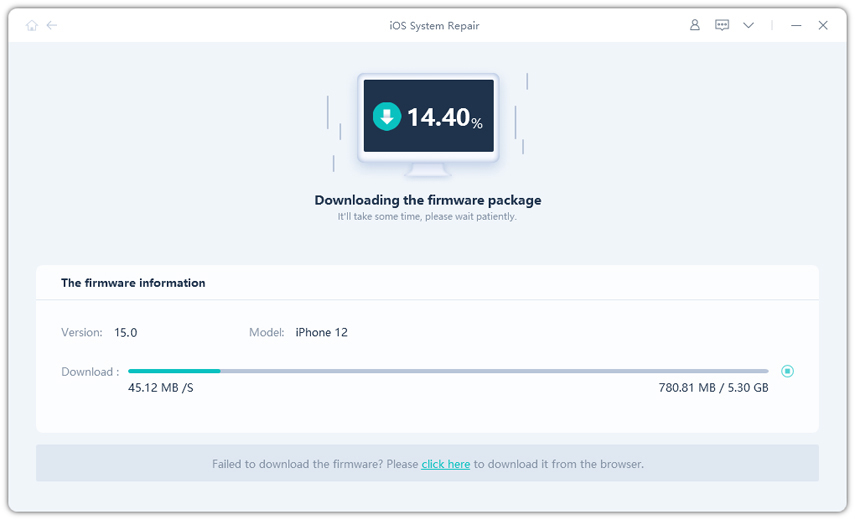 El firmware de iOS está descargando a la computadora