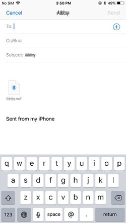 Copiar contactos de iPhone a computadora con correo electrónico