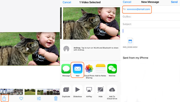 Enviar fotos desde iPhone a correo electrónico con la aplicación Fotos