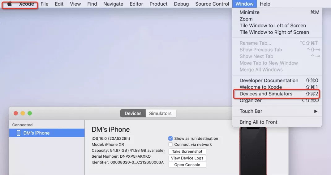 Habilitar el modo de desarrollador de iPhone usando Xcode