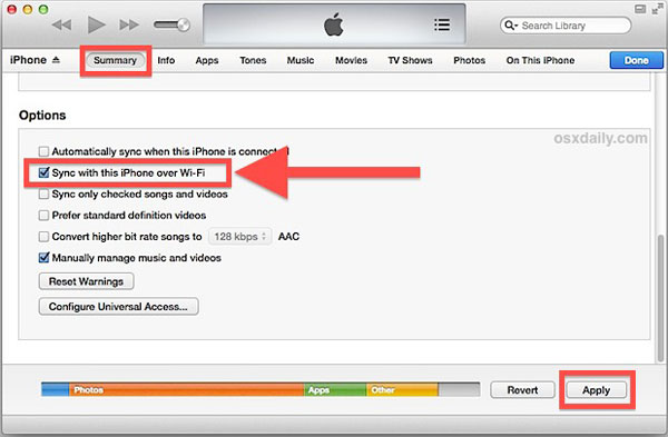 Copie música de iTunes a iPhone con Mac más antiguo
