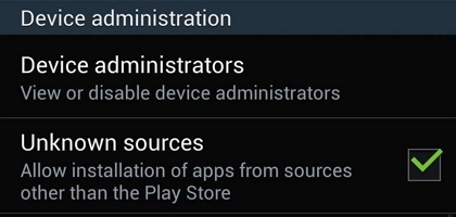 Habilitar fuentes desconocidas en Android