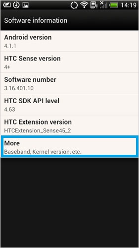 Abra la depuración USB en HTC 3