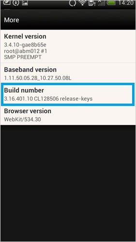 Abra la depuración USB en HTC 4