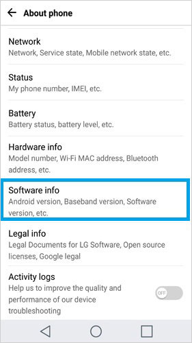 Abrir depuración USB en LG 2