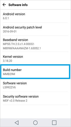 Abrir depuración USB en LG 3