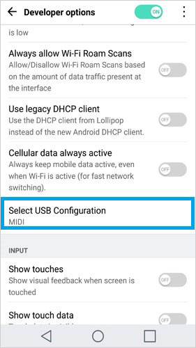 Abrir depuración USB en LG 7