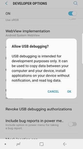 Habilitar la depuración USB en Alcatel
