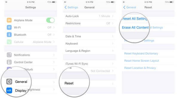Restablecer toda la configuración para solucionar los problemas de mensajes de texto iOS 16