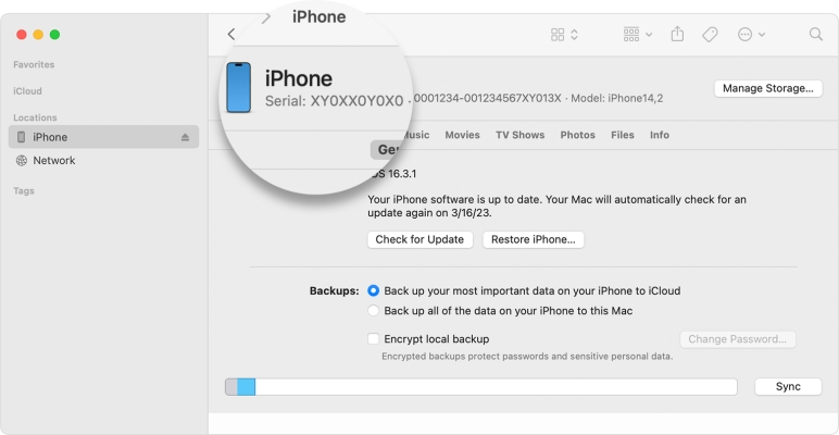 Encuentre iPhone IMei en iTunes o buscador