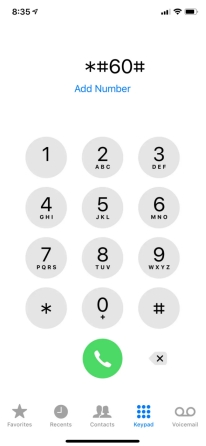 Encuentre el número IMEI de iPhone a través de Dial 60