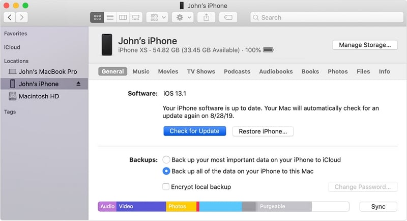 iPhone no puede verificar la actualización de la actualización de la actualización de iOS manualmente con iTunes