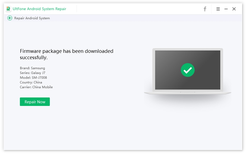 El paquete de firmware se ha descargado