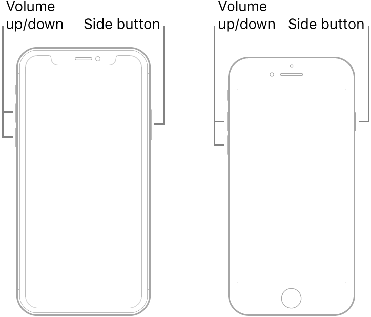 Botones para el iPhone 8 y la nueva versión DFU Entrando en modo DFU