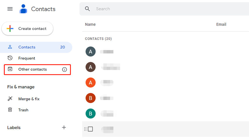 Google contacta a otros contactos