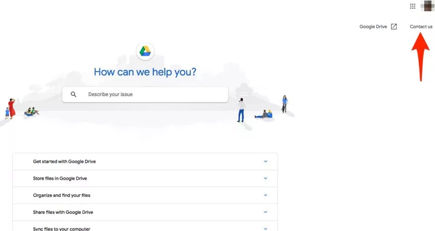 Google Drive contáctenos
