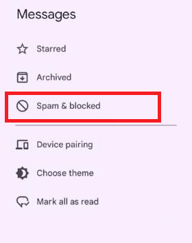 Mensajes de Google bloqueados