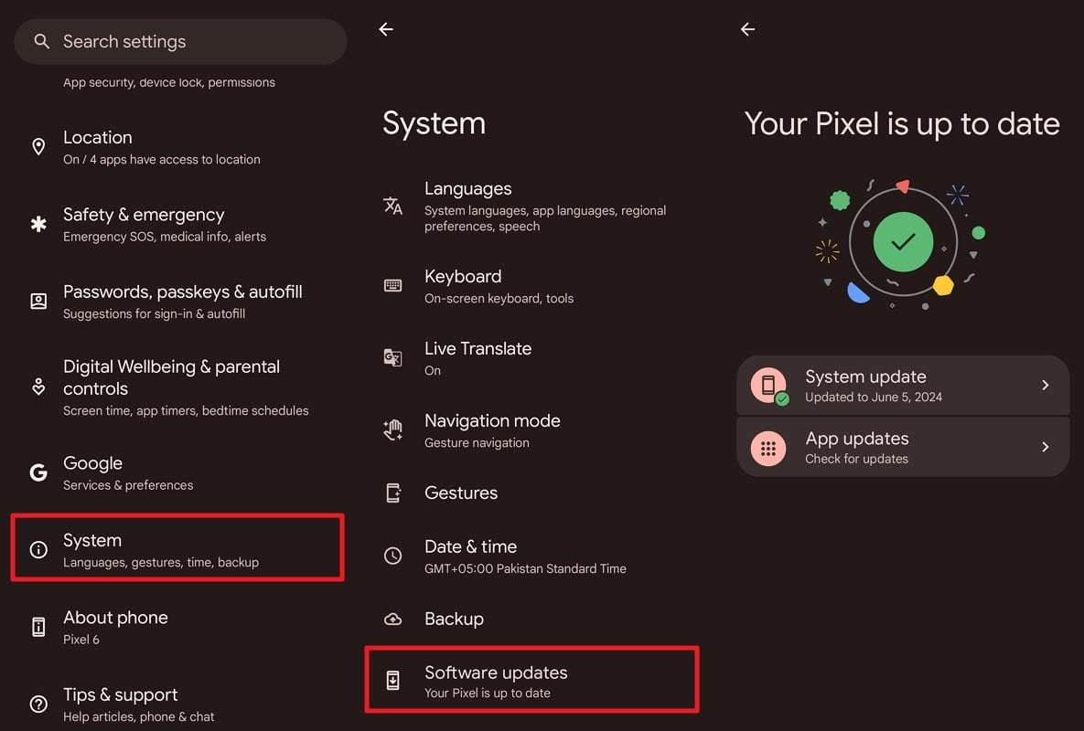 Verifique las actualizaciones de software