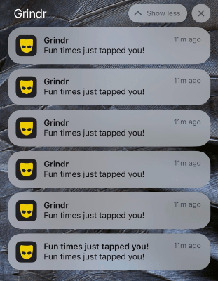 Repetición de notificaciones de Grindr