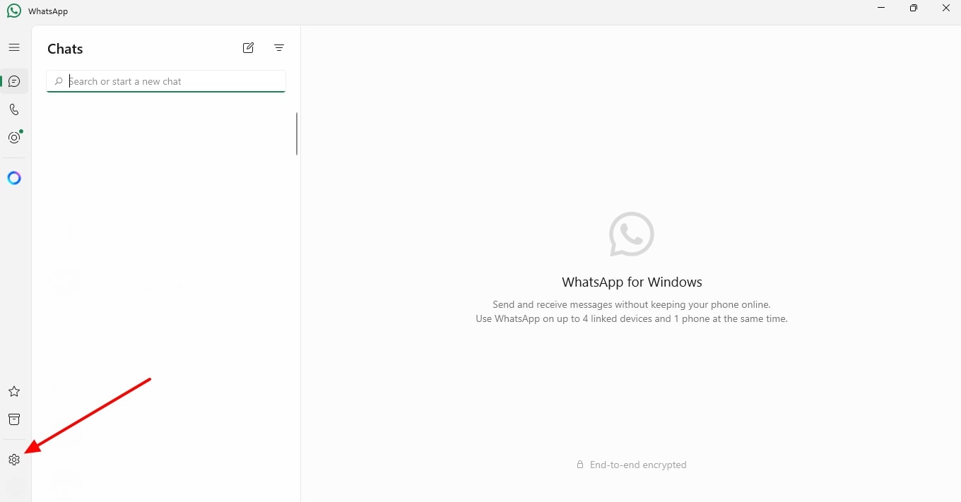 Acceso a la configuración de escritorio de WhatsApp